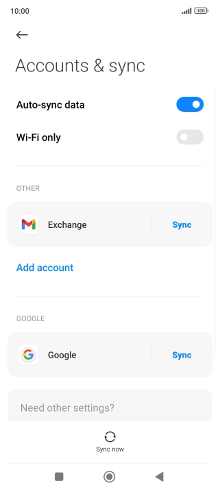 Press the required email account.