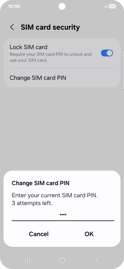 Key in your current PIN and press OK.