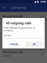 Key in your barring password and select OK. The default barring password is 1919.