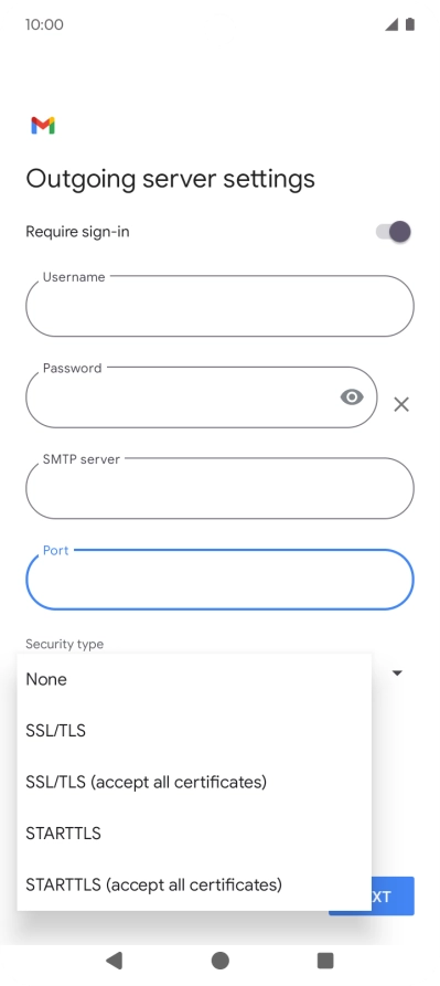 Press SSL/TLS.