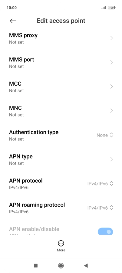 Press MMS proxy.