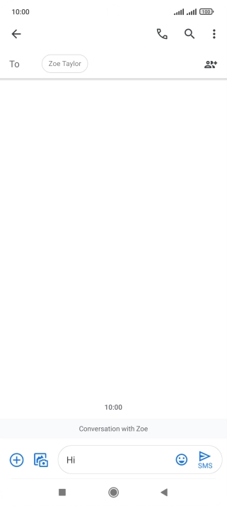 Press the send icon when you've finished your text message.
