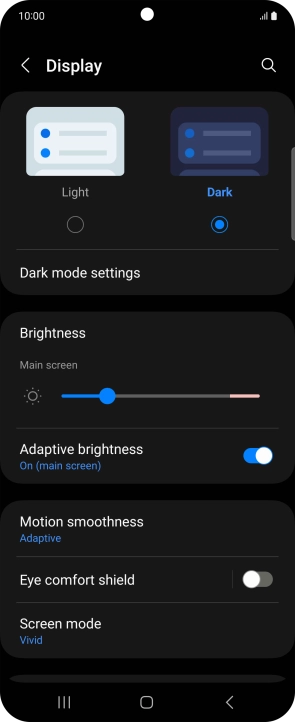 Press Dark mode settings.
