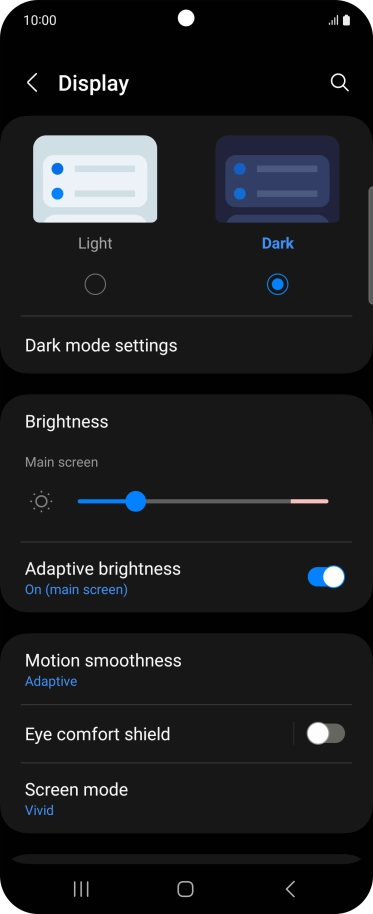 Press Dark mode settings.