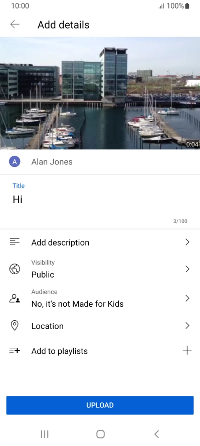 Key in the required text and press UPLOAD.