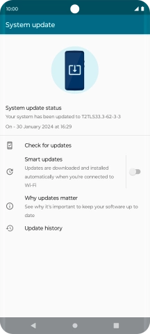 Press Check for updates. If a new software version is available, it's displayed. Follow the instructions on the screen to update the phone software.