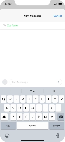 Press the microphone icon and say the required text.