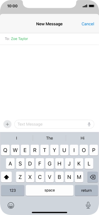 Press the microphone icon and say the required text.