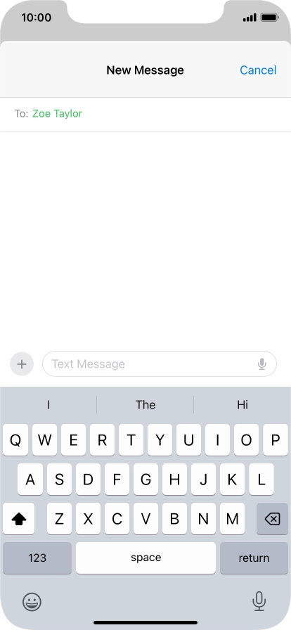 Press the microphone icon and say the required text.