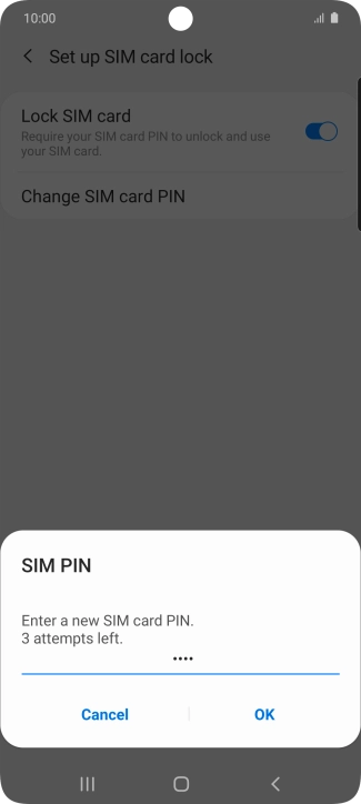 Key in a new four-digit PIN and press OK.