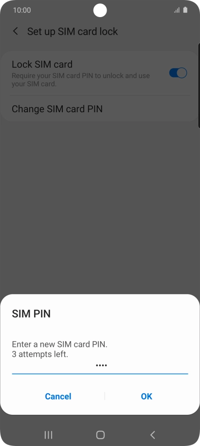 Key in a new four-digit PIN and press OK.