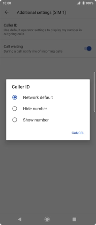 Press Show number to turn on caller identification.