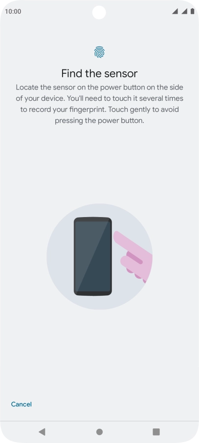 Follow the instructions on the screen to create the phone lock code using your fingerprint.