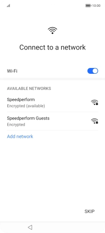 Press the required Wi-Fi network.
