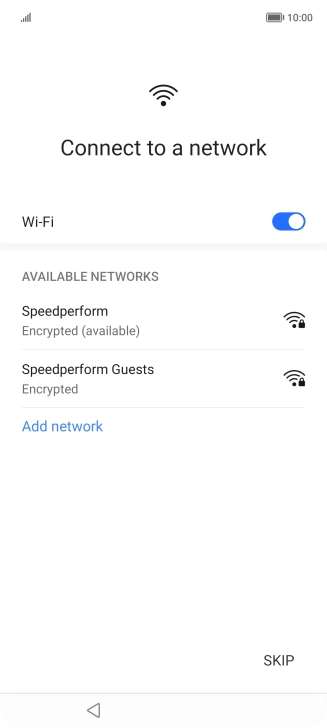 Press the required Wi-Fi network.