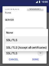 Select the required setting.