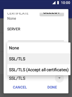 Select the required setting.