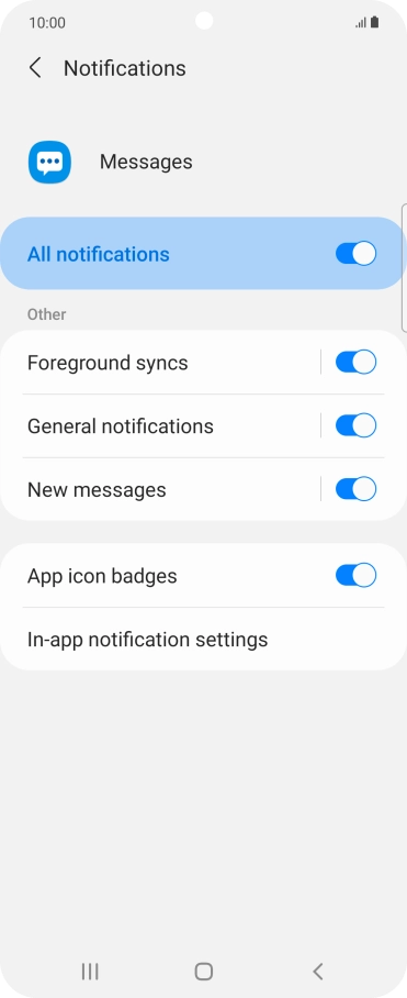 Press the indicator next to 