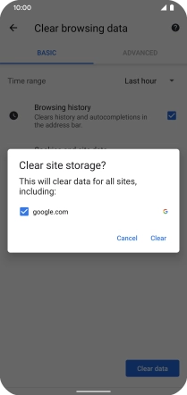 Press Clear.