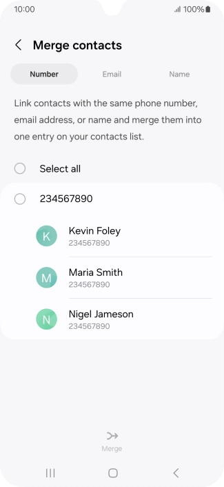 Press the field next to the required number.