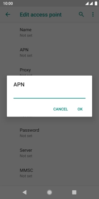 Key in wap.vodafone.co.uk and press OK.