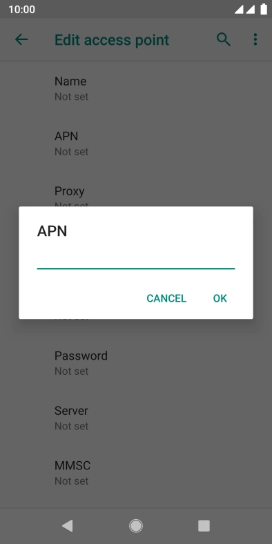 Key in wap.vodafone.co.uk and press OK.