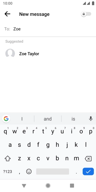 Key in the first letters of the recipient's name and press the required contact.