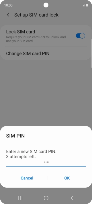 Key in a new four-digit PIN and press OK.