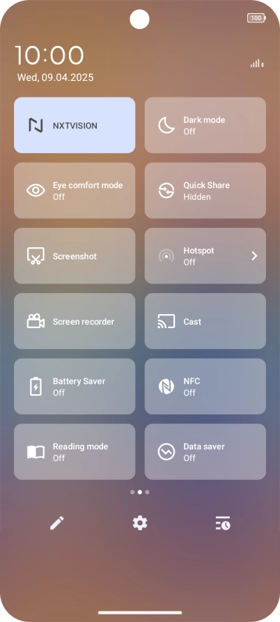 Press the battery saver mode icon to turn on the function.