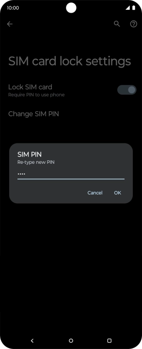 Key in the new PIN again and press OK.
