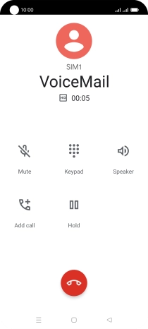 Press the end call icon.