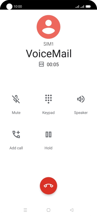 Press the end call icon.
