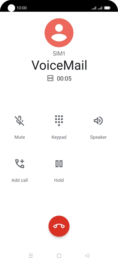 Press the end call icon.