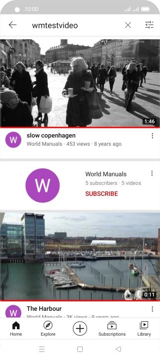 Press the required video clip.