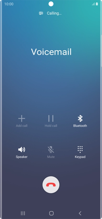 Press the end call icon.