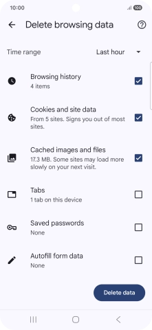 Press the fields next to the required data types.
