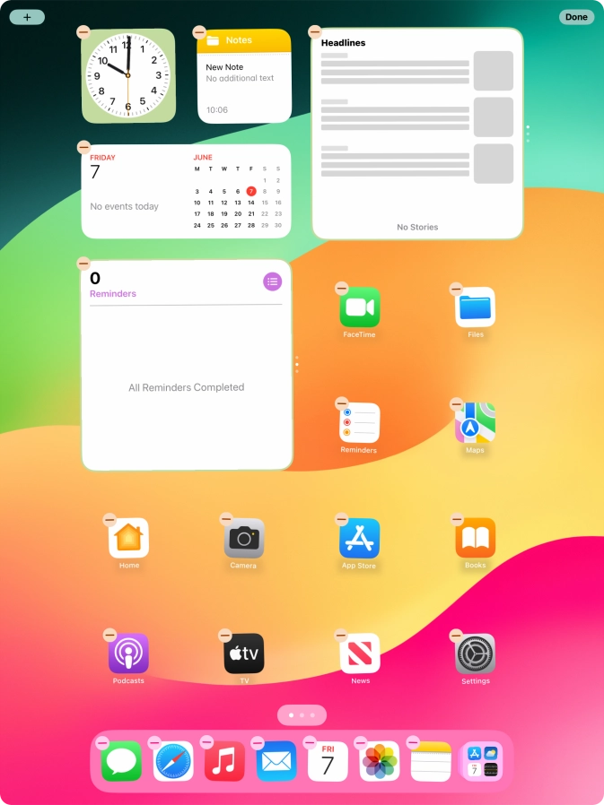 Press the home screen icon.