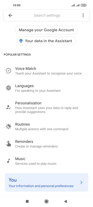 Press Voice Match.