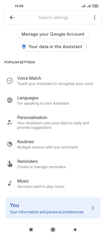 Press Voice Match.