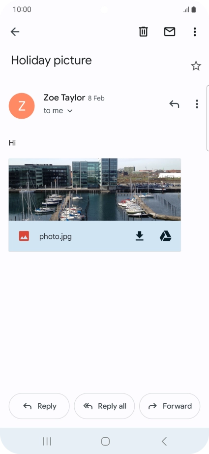 If an application is open on your phone, such as a Mail, you can also use the functions available here, e.g.: Reply to this email.