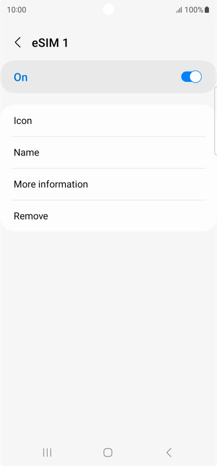 Press Remove and follow the instructions on the screen to delete your eSIM.