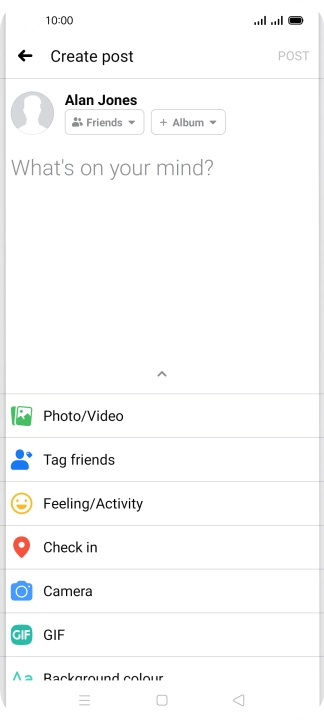Press the text input field and key in the required text.