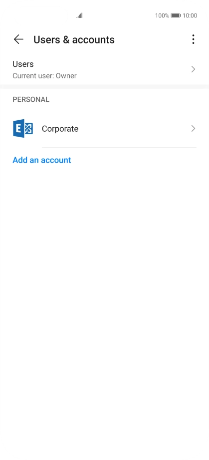 Press the required account type.