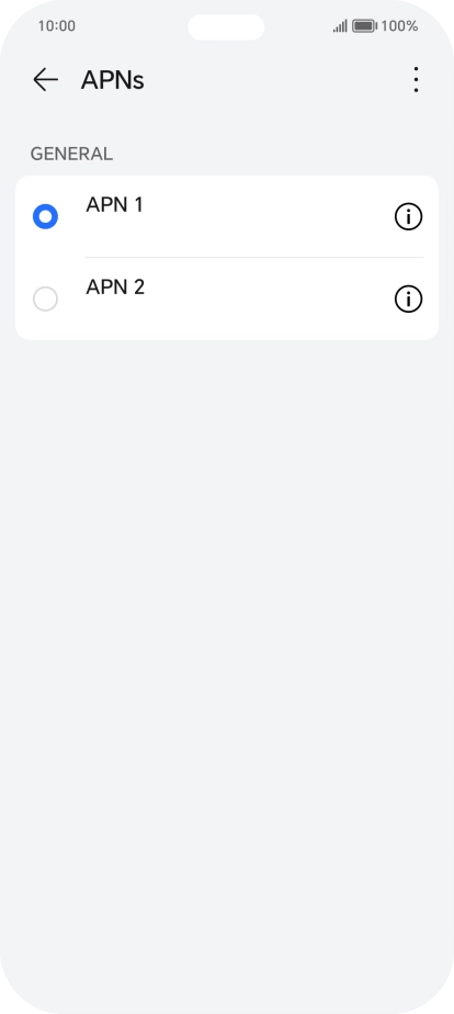 Press the field next to the data connection to activate it.