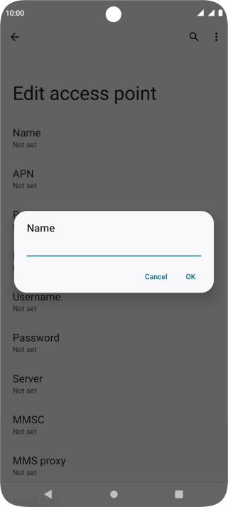 Key in Vodafone MMS and press OK.