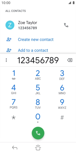 Key in the required number and press the call icon.