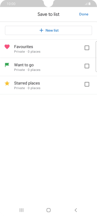 Press the required setting.