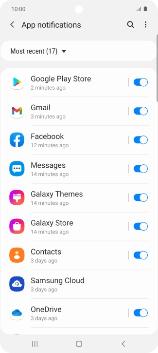 Press the drop down list.
