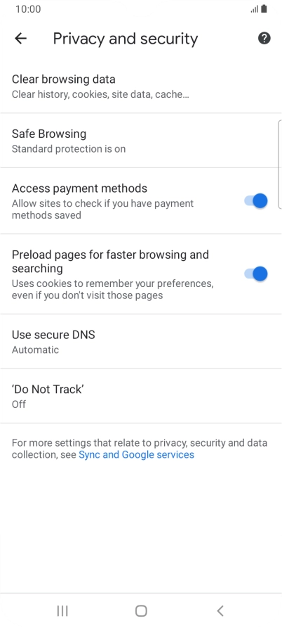 Press Clear browsing data.