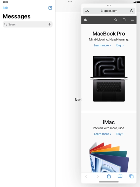 The application now displays on top of the other open application.